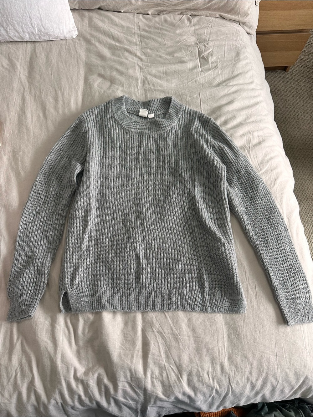Roxy Women's Light Gray Crewneck Knit Sweater
